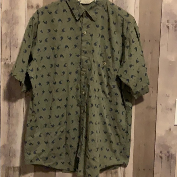 Columbia Olive Green & Navy Blue Sailfish Shirt L - Picture 1 of 7
